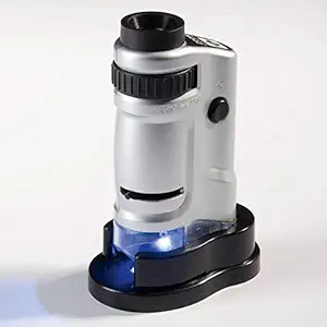 TRP TRADERS 20x-40x LED Lighted Pocket Microscope for Learning, Education and Exploring