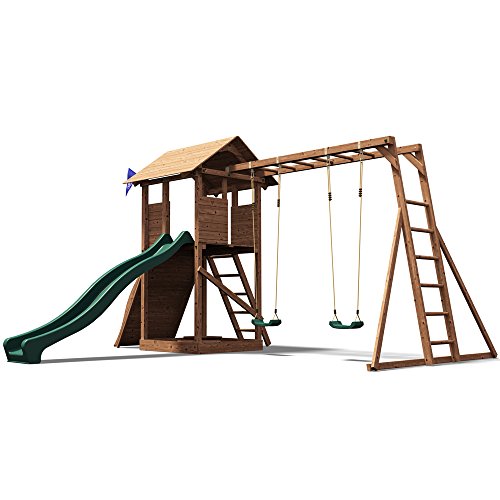 Playhouse Climbing Frame Slide Swing Set Monkey Bars Club House - Dunster House® MaxiFort® Frontier Playhouse Climbing Frame Slide Swing Set Monkey Bars Club House - Dunster House® MaxiFort® Frontier