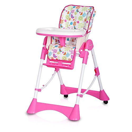 Baby High Chair BAILA pink foldable height adjustable recline - multifuctional