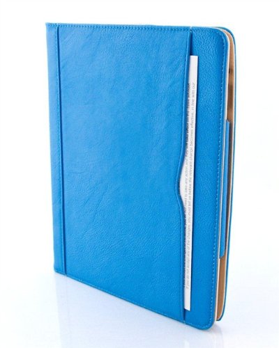 iPad 4 Hülle – JAMMYLIZARD Ledertasche Smart Cover mit Standfunktion (mit Retina) für iPad 4. 3 & 2, BLAU & HONIG - 2