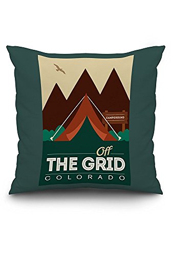 Colorado - Off the Grid (Tent) (20x20 Spun Polyester Pillow Case, Custom Border)