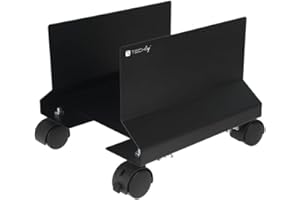 Techly 303294 Soporte de PC de Acero con Ruedas Negro Negro