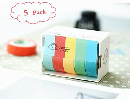 RSPrime Colorful Washi Tape Set Packing Art Craft Tape Gummed Paper Tape Self Adhesive Tape Crafting Tapes Sticky Roll Masking Tape for Kids,Students DIY Sticker Tape,Scrapbook