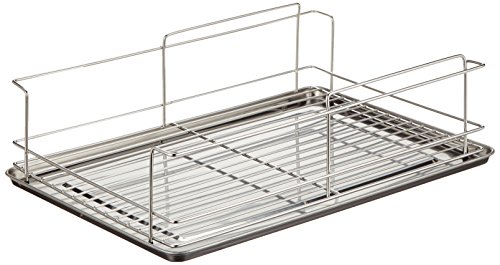 Relaxdays Abtropfgestell, Mit Besteckhalter, Abtropfgitter, Abtropfschale Edelstahl, Robust, HBT: ca. 23,5 x 48 x 32 cm, silber - 2