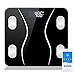 Produktbild QMKJ Digital Bluetooth Electronic Scale Intelligent and Accurate Body Fat Scales 68 Gesundheitsmessungen mit Larger LED-Display und Tempered Glass Surface 180KG Black