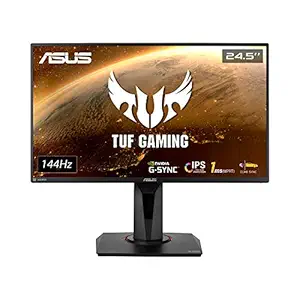 ASUS TUF Gaming VG259Q Gaming Monitor  63.5cm (24.5 viewable) Full HD (1920x1080), 144Hz, 1ms, IPS, G-Sync compatible, Extreme Low Motion Blur, Adaptive-sync, 1ms (MPRT) FreeSync Eye Care DisplayPort