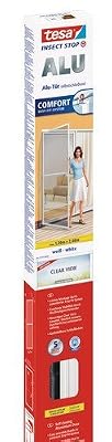 tesa - Moustiquaire "Comfort" Cadre en Alu pour porte 1,20m x 2,40m Blanc