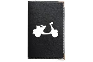 Syl'la Etui Porte Carte Grise Papier Voiture en Simili Noir personnalisé Scooter pour Homme ou Femme - Fabriqué en France