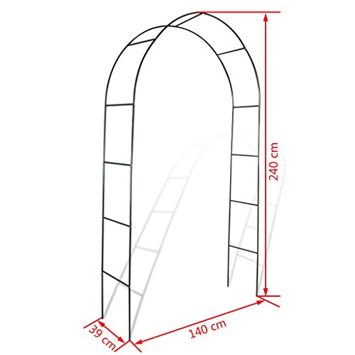 vidaXL 2x Gartenbogen Rosenbogen Torbogen Rankgitter Rosensäule Metall 40776 - 4