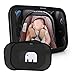 Produktbild Meinkind Auto Rücksitzspiegel mit Sonnenschutz(2 Stücke) für Babys, großer Baby Autospiegel (30cmx19cm), Selbsthaftende UV Sonnenblenden auto für kinder(Schwarz)