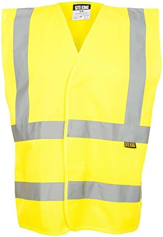 Mens Hi Vis Waistcoats / Vests - Work High Visability in Yellow or Orange Sizes S to 4XL (XL - EXTRA LARGE, YELLOW)