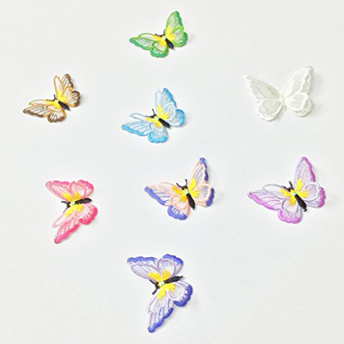 MagiDeal 9x Schmetterling Stickerei Aufnäher Applikation Applique Flicken Embroidered - 9