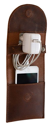 Preisvergleich Produktbild Gusti Leder studio ''Marian'' Handyhalterung Ladehalter für Smartphone Handy Smartphone Halter Steckdosen Wandhalter Echt Leder Büffelleder Braun 2E11-26-3