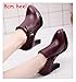 Produktbild Plus Size 33-43 Women's Deep Mouth Shoes with Heels 2019 Platform Pumps Woman High Heels Office Work Shoes 8cm Heel Burgundy 7