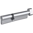 Asec Nickel Plated 120mm 6-Pin Euro Double Key & Turn Cylinder - 45 / T75