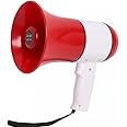 Dehmy Portable Handheld Megaphone for Announcement with Recorder, USB and Memory Card Input. Talk, Record, Play, Siren, Music