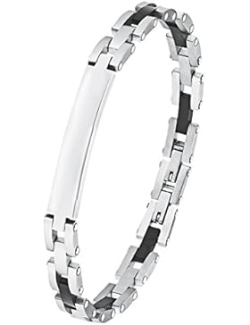 s.Oliver Herren-Armband IP schwarz bicolor Edelstahl 21.5 cm - 566490