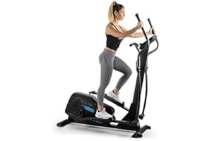 ‎CAPITAL SPORTS Kraftfit Crosstrainer, Stepper für Zuhause, Fitnessgerät für Zuhause, Hometrainer, Ellipsentrainer mit 20kg Schwungmasse, Leiser Heimtrainer mit 12 Programmme, Kinomap-Applikation & Bluetooth, Schwarz