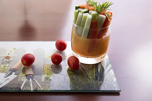 Schneidebrett aus Sekuritglas Tablett für die Küche, Tisch Dessertteller oder Käse hitzebeständig Multifunktions – 20 x 30 cm, Jardin, 200 x 300 x 4 mm - 4