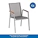 Produktbild 4x Stern Stapelsessel Top, Gestell graphit, Bezug silber-grau, Teakarmlehnen