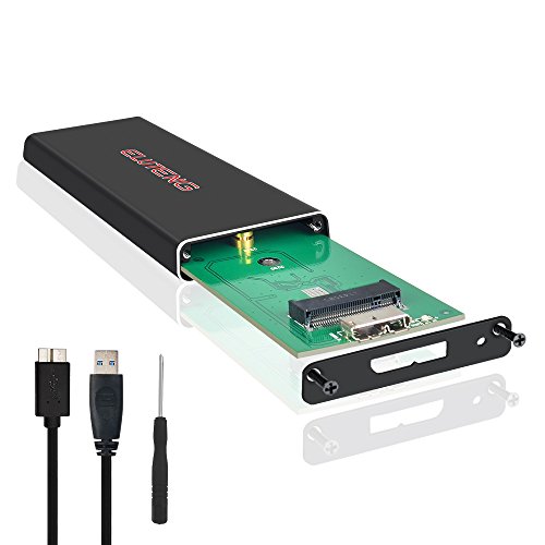 ELUTENG M.2 NGFF SSD auf USB3.0 Adapter Externes USB3.0 zu NGFF SSD Gehäuse Tragbare M.2 Festplattengehäuse mit Schraubendreher in Schwarz