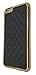 Price comparison product image iphone 6 Plus 5.5'' Luxury Designer Quilted Synthetic Leather Hard Case Cover Black and Gold