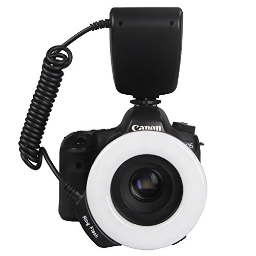 Innovation off  l appareil tir de 360       degr  s - Universal Macro 18 Grand Anneau LED Flash    4 couleurs diffuseurs d anneau   8x conversion  49mm  52mm 55mm  58mm  62mm  67mm  72mm  77mm  pour Canon  Nikon  Olympus  Pentax  lumi  re continue et le support du flash 