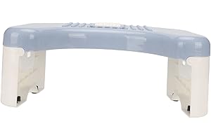 LUQEEG Taboret toaletowy, składany taboret do stawania z powłoką antypoślizgową, przenośny, łatwy do przechowywania, dla dorosłych i dzieci (niebieski)