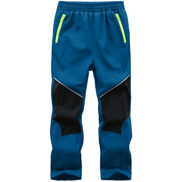 Kinder Softshell-Hose Gefüttert - Wasserdicht, Winddicht, Warm, Mit Reißverschlusstaschen, Rosa, Größe 122