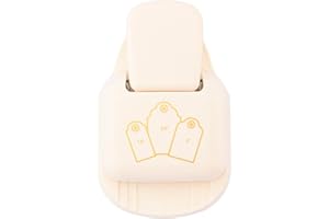 Vaessen Creative Perforatrice de Papier, Perforatrice Étiquettes Arrondies 3 en 1, Pour Projets DIY, Scrapbooking, Création de cartes et plus, Or-blanc