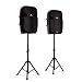Produktbild Malone Combo 2 • PA-Lautsprecher Set • 2-Wege-Lautsprecher • Bluetooth • 15" (38 cm) • aktiv und passiv • max. 800 Watt • inkl. 2 x Boxenständer • schwarz