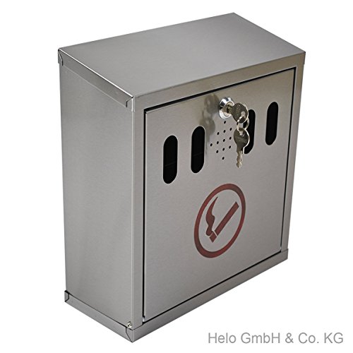 Aschenbecher aussen draußen Edelstahl Wandascher Raucherkasten Wandaschenbecher