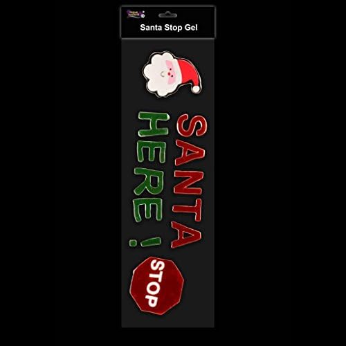 Theme Machine SANTA STOP HERE GEL CLING WINDOW GLASS STICKER 50CM