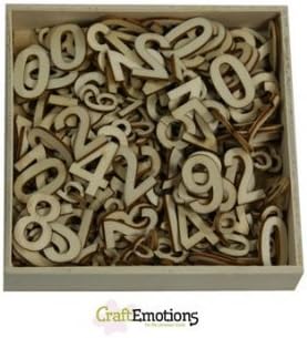 Craft Emotions Laser-Cut Wooden Number Set Basic Big and Small 256 St. Box 10.5 x 10.5 cm