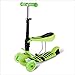 Produktbild BAYTTER® 3 in 1 Mini mitwachsender Kinderroller Laufrad Dreirad Kinderscooter zum Laufenlernen LED Räder Scooter aus Aluminiumlegierung für Kinder von 2-5 Jahren in drei Höhen verstellbar (Grün)