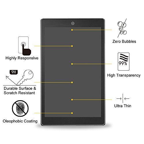 Fintie Folie Panzerglas für Amazon Fire HD 10 Zoll (2015) – [9H Härtegrad] Premium HD klar [stark kratzfest] Hartglas Panzerglas Displayschutzfolie Glasfolie Tempered Glass Screen Protector - 5