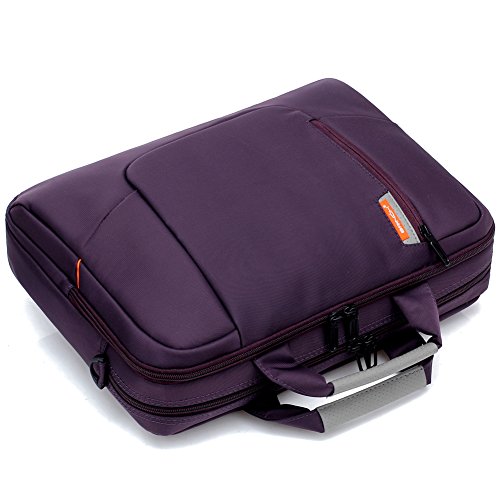 BRINCH 17,3 Zoll neue weiche Nylon stoßfest Laptop Computer Umhängetasche Messenger Bag Aktentasche mit Taschen & Griffe und abnehmbaren gepolstertem Schulterriemen für 17 – 17,3 Zoll Laptop / MacBook / Notebook / Chromebook / Tablet Computer,Violett - 9