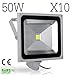 Produktbild 10x 10W/20W/30W/50W LED Fluter Strahler + Bewegungsmelder Scheinwerfer Flutlichtstrahler kaltweiß Lampe Licht Flutlicht Außenstrahler wasserdicht IP65 Wandleuchte (50 Watt)