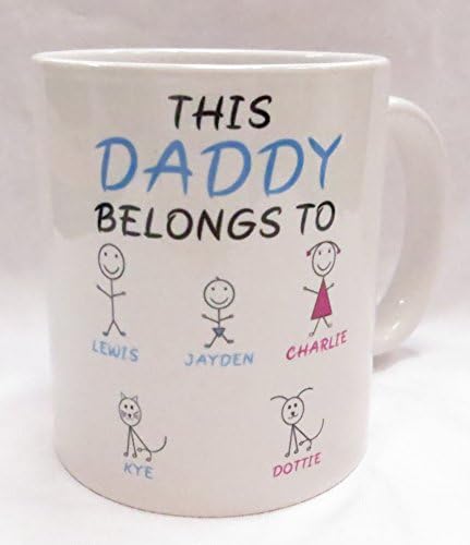 This Daddy belongs to... customisable Mug. Perfect for Father's Day, Birthday, Christmas or a Gift.