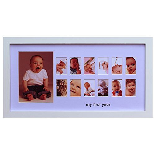 Wooden Keepsake Frames For Baby -My First Year/Signature/ID Bracelet/Mommy plus Daddy Equals Me (My First Year Frame)