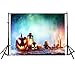Produktbild VEMOW Halloween Party Dekoration Kulissen Kürbis Vinyl 5x3FT Laterne Hintergrund Fotografie Studio Wandaufkleber 150 * 90cm(Mehrfarbig, 150 * 90cm)