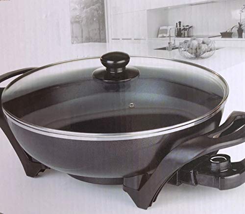 Quigg - Wok Elettrico, Potenza 1500 Watt, Ciotola in Acciaio Inox con Fondo termodiffusore