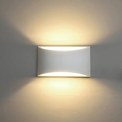 HYDONG Appliques Murales Interieur, Blanc Lampe Murale LED 5W Blanc Chaud Moderne Applique Murale en Plâtre pour Chambre Maison Couloir Salon (G9 LED ampoule Inclure)