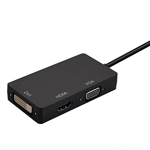 BlueBeach - Mini Displayport (3 in 1) Thunderbolt-auf-HDMI / DVI / VGA Display Port Kabel-Adapter für Apple Mac Book MacBook Pro MacBook Air Mac mini, Adapter 3 in 1 Mini DP auf DVI + HDMI + Displayport DP Konverter für Apple Mac (schwarz)