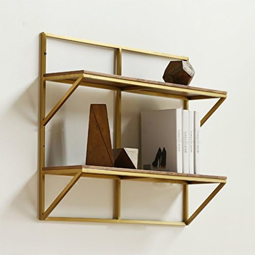 QPG Nordic Wrought Iron Solid Wood Wall Storage Shelf Creative Vintage Multi-storey Wall Hanging Shelf (Size : 70cm)
