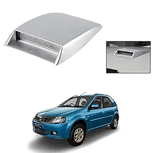 Olmeo Car Turbo Style Air Intake Bonnet Scoop Silver for Mahindra Verito Vibe