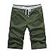 Produktbild Binggong Herren Shorts Kurze Hosen Baumwolle Bermuda Vintage Cargo Short Casual Solide Strand Hose mit Tasche Comfort Sportswear