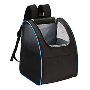 Street27 Mesh Hollowed Visible Pet Carrier Bag Cat Dog Puppy Backpack Black Blue