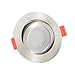 Produktbild LUXVENUM® | 1x dimmbare, ultra flache (25mm) LED Einbau-Strahler | 6W statt 70W | 230V | 4000 Kelvin 500 Lumen | Runde Leuchtdiode aus Eisen-gebürstetem Aluminium | 1er Set Forma tageslichtweiß 4000K