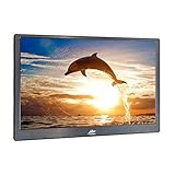 Moniteur Portable de 13 pouces avec étui en Cuir, Kenowa écran LCD 1920 x 1080 pour Moniteur de Jeux, Windows 7 8 10 OS PS3 PS4 Raspberry Pi B +(Double HDMI, alimenté par USB, Haut-Parleur intégré)